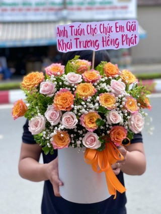 Tan Uyen Congratulation Flower Basket 01